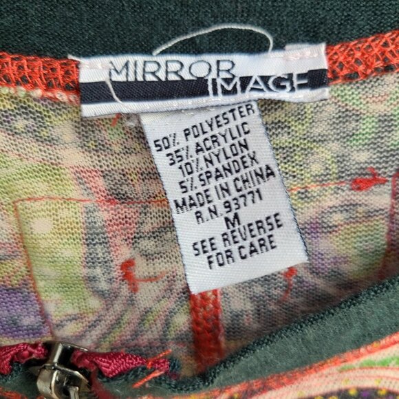 Mirror Image Women's Full Zip Top Blouse Long Sleeves Colorblock Size M - Picture 5 of 11